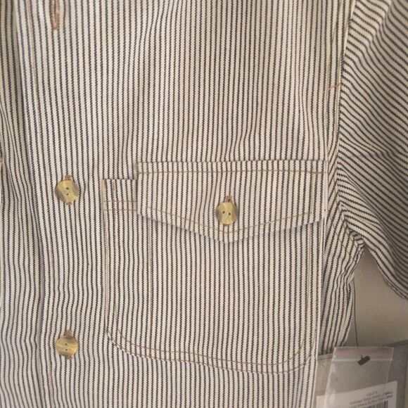 ASD Living Blk/Wht Vtg. Railroad Stripe Long Sleeve Server Shirt, NWT, Sz. S - Picture 6 of 12